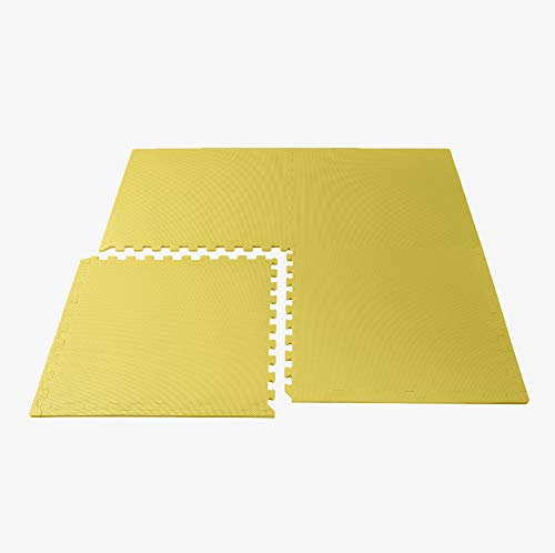 We Sell Mats 3/8 Inch Thick Multipurpose Exercise Floor Mat with EVA Foam, Interlocking Tiles, Anti-Fatigue for Home or Gym, 24 in x 24 in