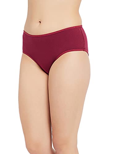 Image of Clovia Women's Cotton Mid Waist Kitty Print Hipster Panty in Red