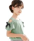 [Bee] ビー オフショル ガールズ 女の子 キッズ トップス リボン 半袖 フレア袖 春 夏 tbb02465 110cm ミント