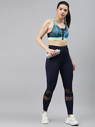 Image of BLINKIN Women's & Girl's Gym Wear Skinny Fit Mid Rise Tights Track Pant With Mesh Insert & Side Pockets : Ideal For Active Wear, Yoga & Workout - The Ultimate Gym Pants (6081)