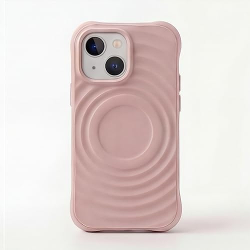 Image of amazon basics Shockproof Case for iPhone 15 | Ripple Pattern | Camera Protection | Protective Cover with Enhanced Grip & Wireless Charging Support - Baby Pink