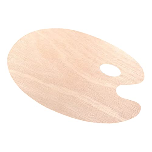 DOITOOL 1PC Art Paint Board Portable Oval Wooden Mixing Tray for Acrylic Oil Painting Lightweight Palette for School and Home Use Artists