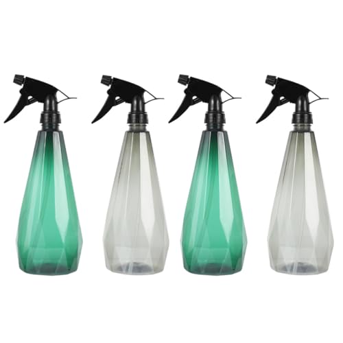 Uonlytech Pulverizadores de Plástico 1l 4 Piezas para Jardinería, Limpieza y Peluquería, Botellas Rociadoras Rellenables Diseño Engrosado, Pulverizador Multiusos para Riego Doméstico
