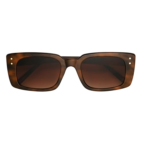 Frye Women's Janie Sunglasses Rectangle, Brown, 52 mm4