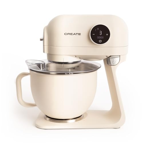 CREATE/DOWNMIX RETRO/Amasadora de rotación planetaria Blanco roto/Bowl 5L, cabezal inclinable,...