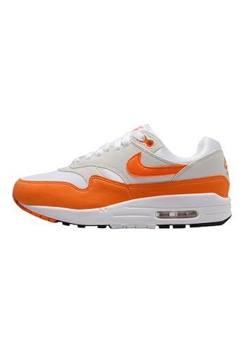 Image of Nike Air Max 1 Women's Shoes, Light Bone /Magma Orange /Neutral Grey, Size 5.5