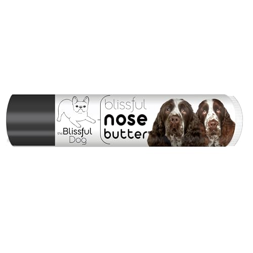 Image of The Blissful Dog Springer Spaniel Nose Butter for Dry, Cracked Skin, Lick-Safe Dog Nose Balm with Moisturizing Shea Butter, Almond, Olive, and Essential Oils, Pet Supplies, Uncented, 0.15 oz.