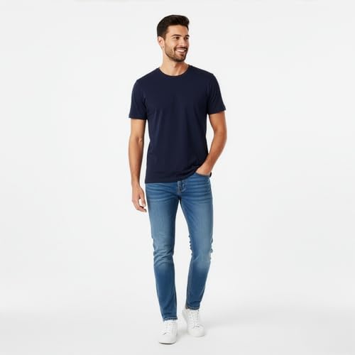 Camiseta Básica Hombre 100% Algodón Cuello Redondo Suave y Transpirable Ajuste Clásico Moderno Colores Surtidos Tallas S-3XL