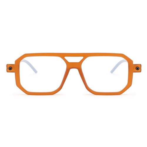Image of FEISEDY Vintage Square Blue Light Blocking Reading Glasses Women Men B0090
