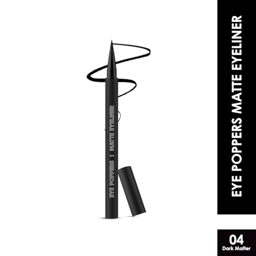 Image of Glam21 Eye Poppers Matte Eyeliner |Smudge Proof and Waterproof Formula | Pen Style Design | Bold & vibrant Shades | High Pigment up to 12 hours | Dark Matter-0.5gm