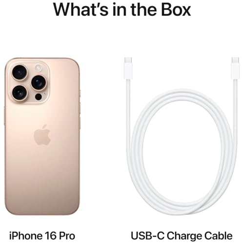 Apple iPhone 16 Pro Max, US Version, 1TB, Desert Titanium - Unlocked (Renewed)