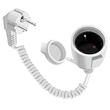 KBIBCK Schutzkontakt Spiralverlängerung, Schutzkontakt Verlängerung, Schuko Verlängerungskabel...