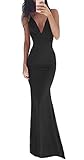 Andongnywell Women Sexy Spaghetti Strap Mermaid Evening Maxi Dress V Neck Long Formal Evening Gown...