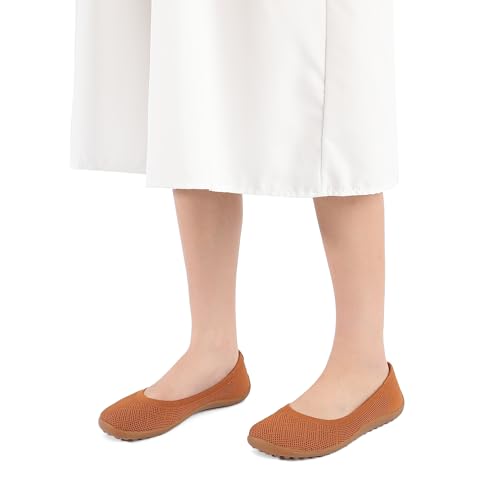 Image of KBZone Women's Flat Shoes Round Toe Knit Ballet Flat Comfort Dressy Flat Walking Shoes