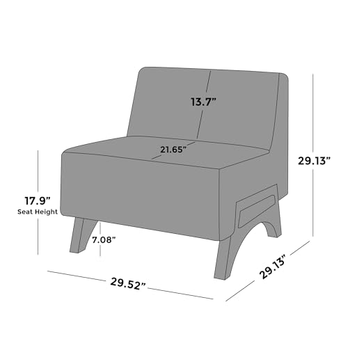Armless Accent Chair for Bedroom or Living Room