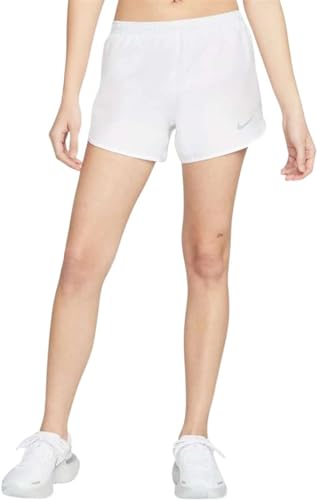 Nike Women's Dry 10K Running Shorts (as1, Alpha, m, Regular, Regular, White/White/Silver)
