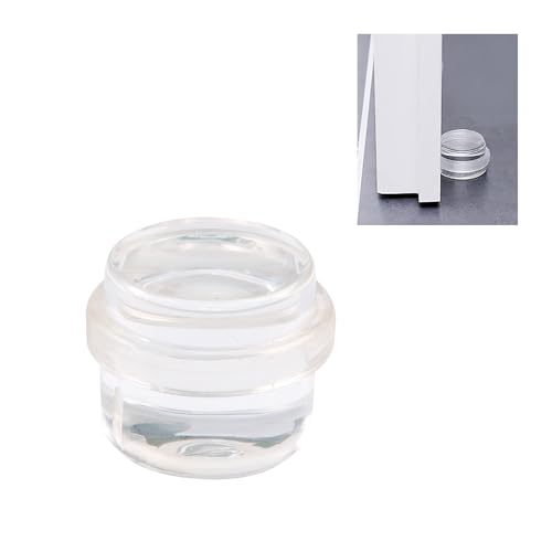 Amig - Cale ou butée adhésive circulaire pour sol - Ø30 x 30 mm - Transparente et décorative - Bande de caoutchouc antidérapante - Pour portes - Protège...