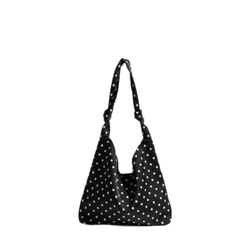 Bolso de tela con lunares para mujer, estilo tote y hobo miniatura 1