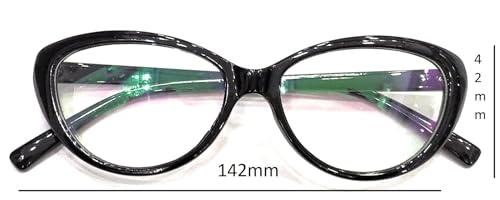Image of Reading Glasses for Women Men Power +1.00 1.25 1.50 1.75 2.00 2.25 2.50 2.75 3.00 Computer Mobile Anti Blue Light Generic Glasses Cat Eye Automatic UV Protection Lightweight black
