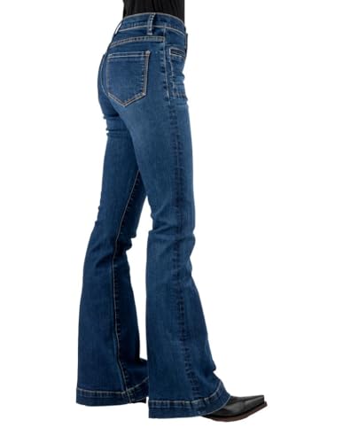Stetson Western Jeans Womens Flare 6 Long Blue 11-054-0921-2419 BU2
