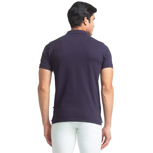 Image of Parx Regular Fit Dark Blue T-Shirt for Men