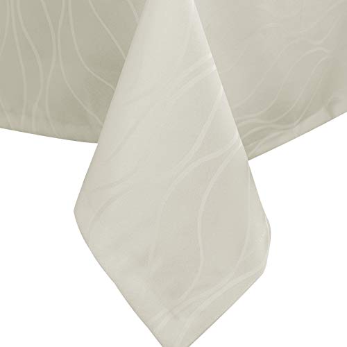 EUGAD Tovaglie Decorative Copritavolo Idrorepellente Elegante Tovaglia Rettangolare Impermeabile Anti Macchia per Casa Ristorante Bar caffè Crema 160x220 cm 0168ZB