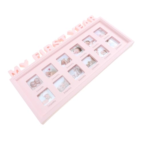 FAVOMOTO Year Old Picture Frame 12 Month Infant Growth Frame Month Baby Photo Holder for Home Decor