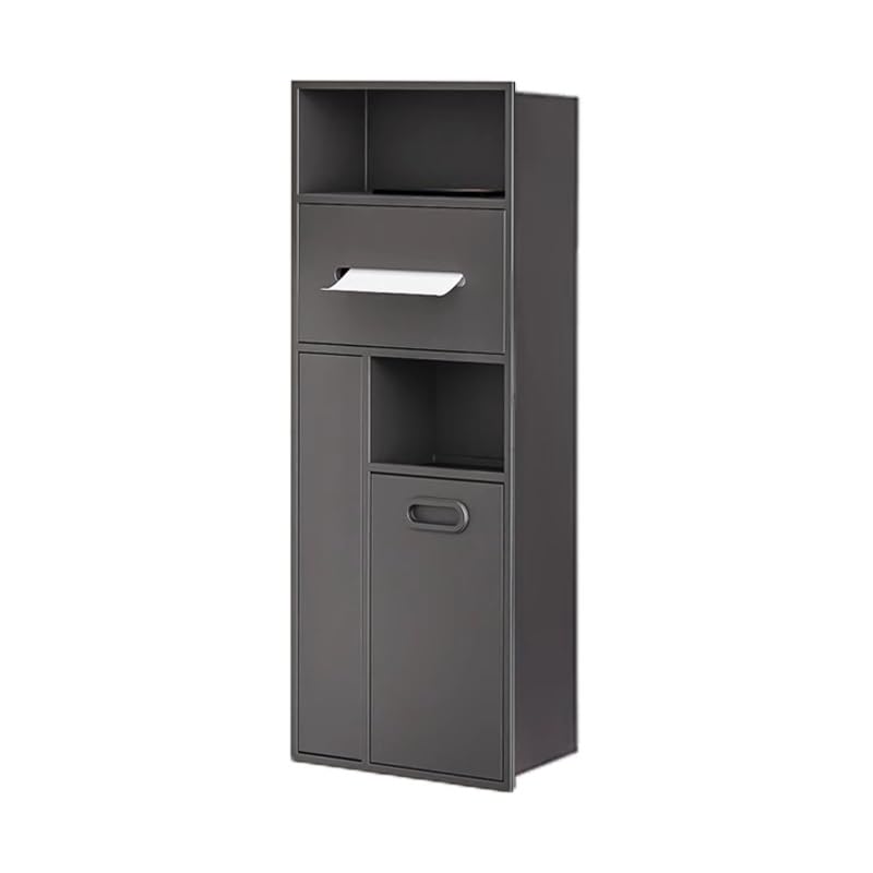 Mensola a doppio strato multicolore in acciaio inox, senza piastrelle, 30 x 78 x 14 cm, design moderno grigio per bagno e cucina