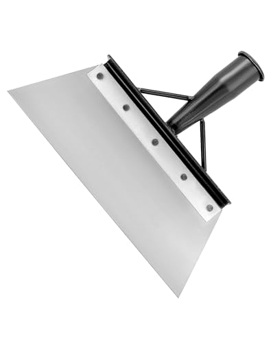 QWORK® Bodenschaber 300mm, Gartenhandschaufel, Eisscharre, Farbschaber, Reinigungsschaufel, Manganstahl