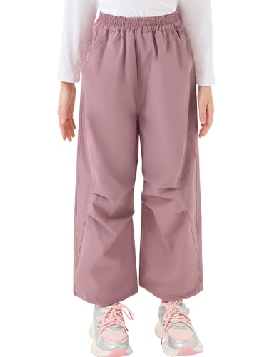 Gogokids Boys Girls Hiking Pants Waterproof Quick Dry Cargo Pants Casual Athletic Pants Lightweight Outdoor Camping, Pink, 7-8 Years