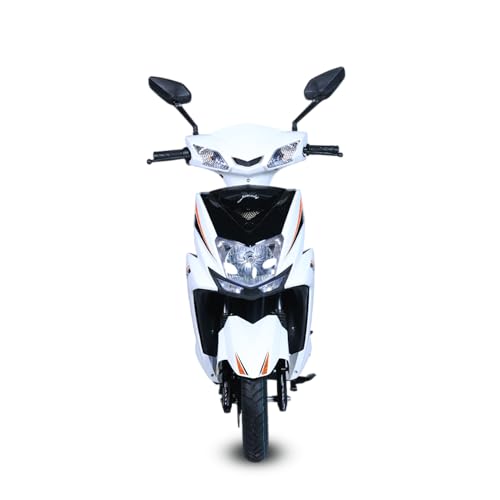 Image of AMO Electric Scooter Single Light Lithium Battery 60-70 Km Range Low Speed with Portable Charger Non RTO in White