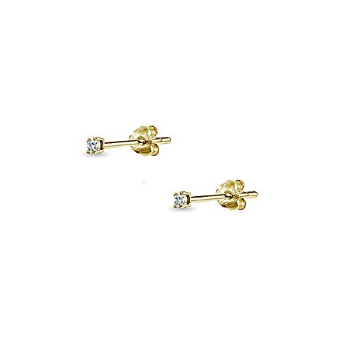 Small Gold Studs 2Mm Stud Earrings Yellow Gold Flashed Sterling Silver 2Mm Round Stud Cartilage Tiny Cz Earrings For Men Women Teens Girls #TOP4
