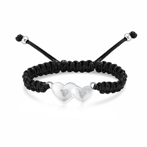 QGJNSGC Double Heart Cremation Bracelet for Women Urn Ash Bracelet Forever in My Heart Urn Memorial Jewelry for Loss of Loved Ones Pet Funeral Keepsake Gift (Silver)