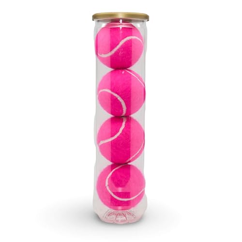 Price Tube Tennisbälle, Typ 2, hergestellt in Großbritannien, rose, 1 x 4 Pink balls
