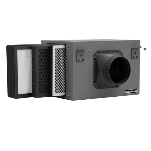 Weiworld 3-lagige Filter Box 100 mm mit HEPA- und Aktivkohlefilter passend für 100 mm Inline-Kanalventilatoren für Frischlufteinlass und Belüftungssysteme