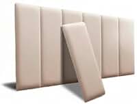 Cabeceira de Cama Box Adesiva 60x20 cm, Painel Decorativo Autocolante em Material Resistente, Estilo Moderno para Renovação e Decoração de Quarto Residencial (BEGE,8 PLACAS - CAMA CASAL QUEEN)