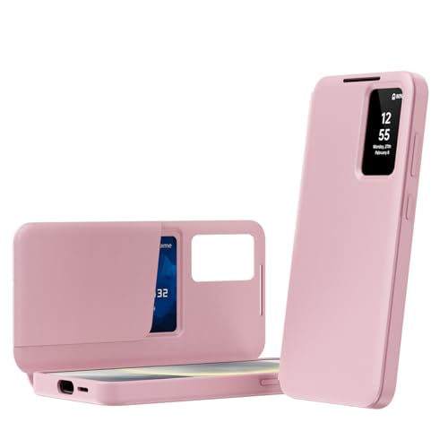 Étui cuir fin S23 Ultra rose et sa protection intégrale antichoc premium
