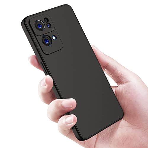 Image of BlazeTech for [ Oppo Reno 7 Pro 5G / Reno7 Pro 5G ] Liquid Silicone Back Case Cover Flexible |Inner Lining| with Camera Protection Back Cover for [ Oppo Reno 7 Pro 5G / Reno7 Pro 5G ] - Black