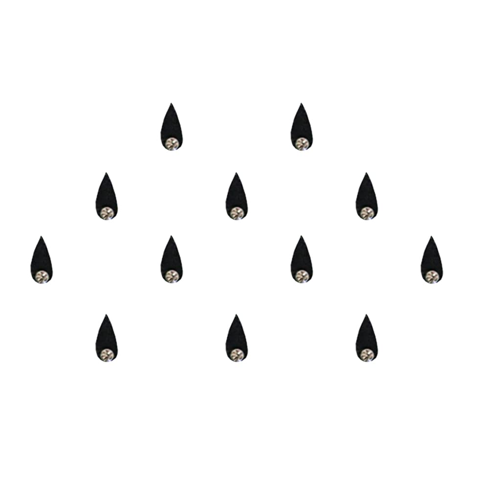 Comet Busters Black Tear Drop Bindi for Women With Single Stone (8mm) (BIN1455)
