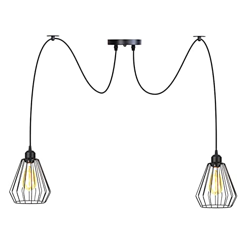 Lustre industriel rustique en métal pour sublimer l'ambiance chaleureuse d'une chambre à coucher