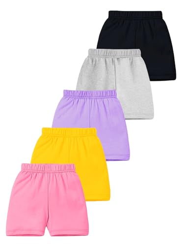 Image of Kuchipoo Girls Regular Fit Cotton Shorts - Pack of 5