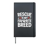 Rescue is My Fav Breed Cute Animal Shelter Volunteer Worker Hardcover Journal, Black