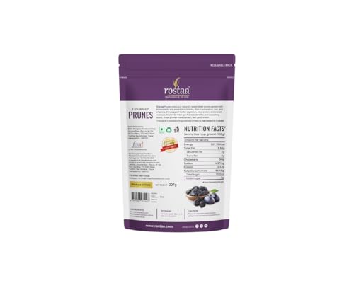 Image of Rostaa Gourmet Prunes 227 gms | Boosts Gut, Bone & Heart Health | Helps Manage Blood Sugar | High in Fiber & Antioxidants | Premium 100% Natural Snack