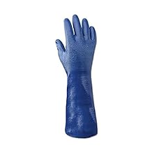 Showa Best NSK24-9 SHOWA NSK24 Blue 14 & # 34؛ قفازات نيتريل من Rough Finish ، كبيرة ، سوداء ، 9 عبوات من 12