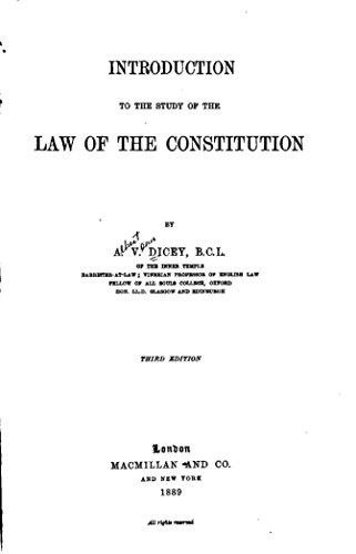 Introduction to the Study of the Law of the Constitution