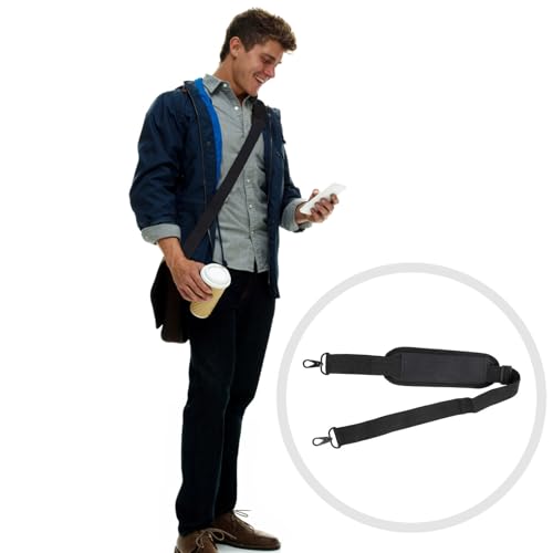 Correa para computadora portátil ajustable SECFOU negra con almohadilla ergonómica para hombro 6