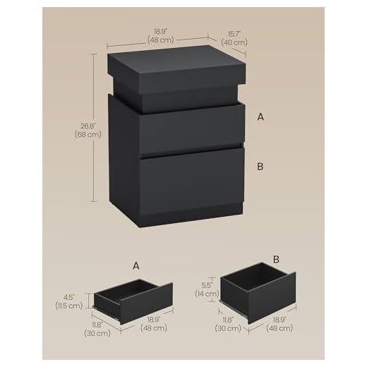 VASAGLE Kailyn Nightstands with Power Outlets