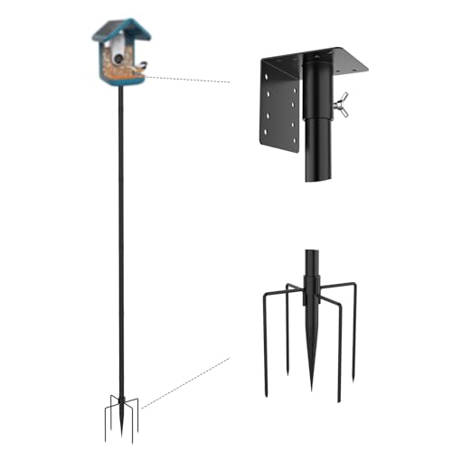 Vekniqo 79 Inch Mounting Pole Compatible with Bird Buddy-5 Base Heavy Duty and Adjusatble Pole Mount Compatible with Bird Buddy