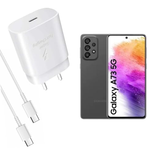 Image of Original Samsung A73 5G Charger 25W Dock Adapter Charging with High-Speed Cable White