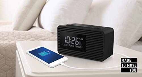 Panasonic RC-D8EG-K Radiowecker DAB+ (USB Ladefunktion, Snooze-Taste, Sleeptimer, Favoritentaste) schwarz